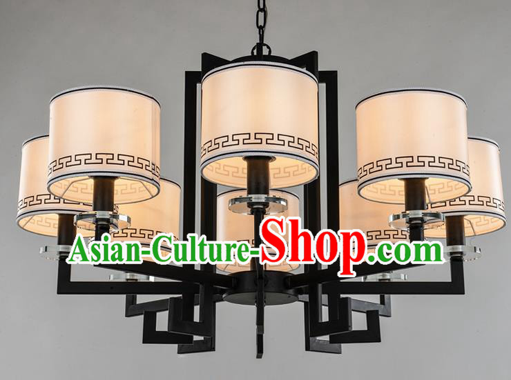 Traditional Chinese Ceiling Palace Lanterns Handmade Eight-Lights Lantern Ancient Lamp