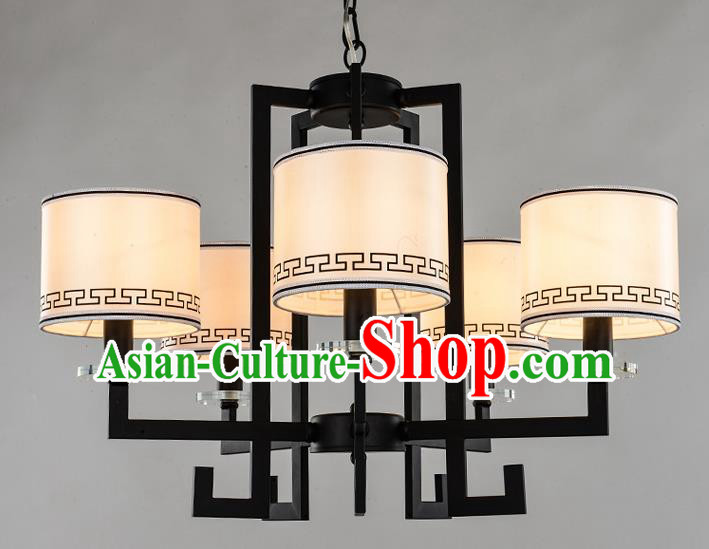 Traditional Chinese Ceiling Palace Lanterns Handmade Five-Lights Lantern Ancient Lamp