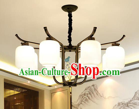 Traditional Chinese Style Ceiling Palace Lanterns Handmade Eight-Lights Lantern Ancient Lamp