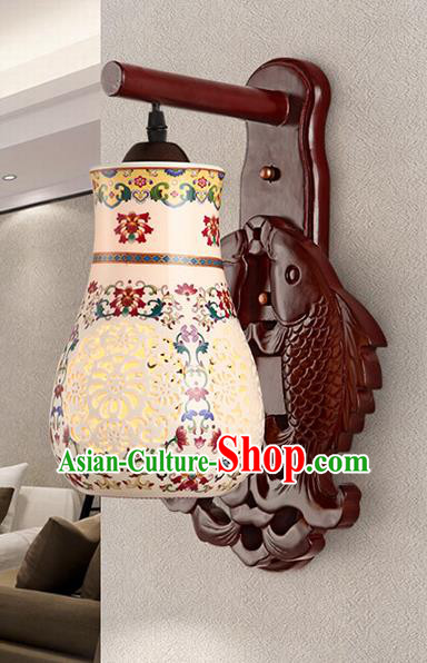 Traditional Chinese Palace Lanterns Handmade Colorful Porcelain Wall Lantern Ancient Lamp