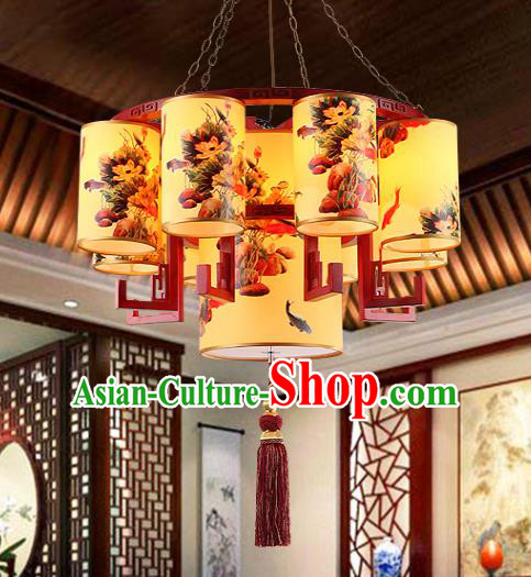 Traditional Chinese Palace Painted Hanging Lanterns Handmade Lantern Ancient Ceiling Lamp