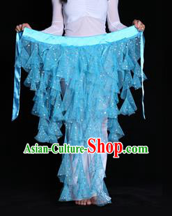Indian Belly Dance Blue Waist Scarf Waistband India Raks Sharki Belts for Women