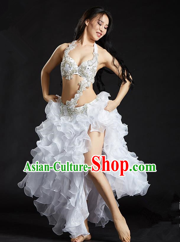 Traditional Indian National Belly Dance White Dress India Bollywood Oriental Dance Costume for Women