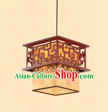 Traditional Chinese Palace Lanterns Handmade Wood Hanging Lantern Ancient Ceiling Lamp