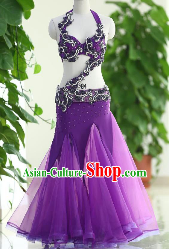 Traditional Indian National Belly Dance Purple Veil Dress India Bollywood Oriental Dance Costume for Women