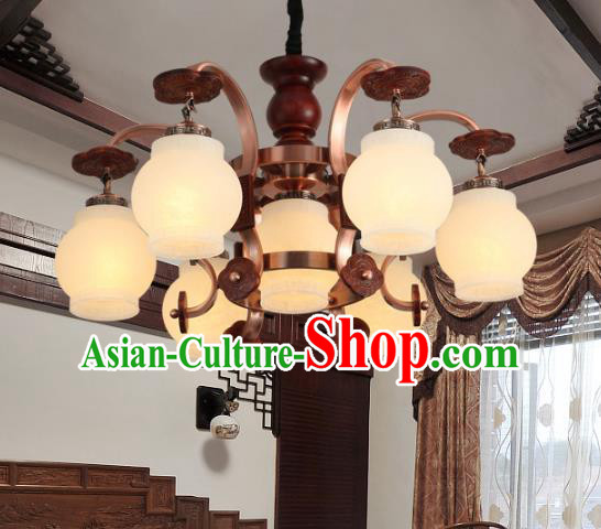 Traditional Chinese Palace Lanterns Handmade Seven-Lights Lantern Ancient Ceiling Lamp