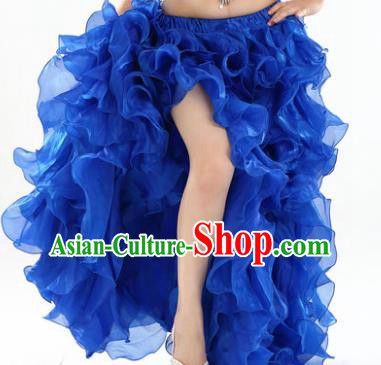 Traditional Indian National Belly Dance Royalblue Bubble Split Skirt India Bollywood Oriental Dance Costume for Women