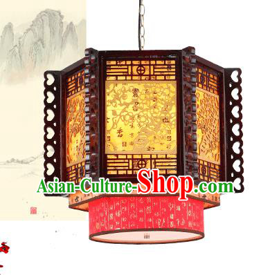 Traditional Chinese Wood Carving Wintersweet Ceiling Palace Lanterns Handmade Lantern Ancient Lamp