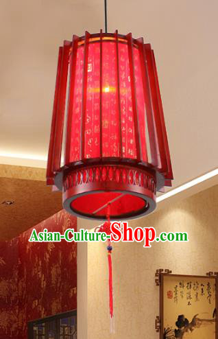 Traditional Chinese Wood Red Ceiling Palace Lanterns Handmade Hanging Lantern Ancient Lamp