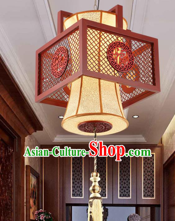 Traditional Chinese Wood Ceiling Palace Lanterns Handmade Hanging Lantern Ancient Lamp