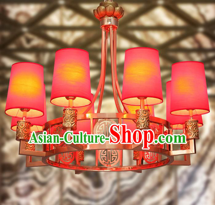 Traditional Chinese Wedding Ceiling Palace Lanterns Handmade Eight-Lights Lantern Ancient Lamp