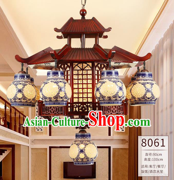 Traditional Chinese Ceiling Palace Lanterns Handmade Wood Lantern Ancient Lamp