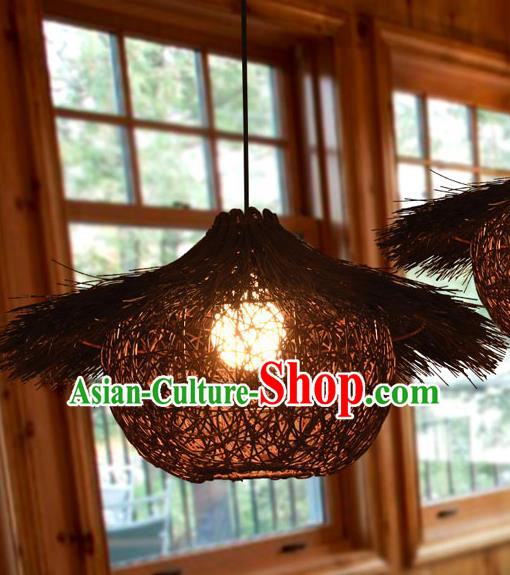 Traditional Chinese Rattan Hanging Lanterns Handmade Ceiling Lantern Ancient Lamp