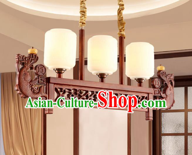 Traditional Chinese Wood Carving Fish Ceiling Lanterns Ancient Handmade Lantern Ancient Lamp