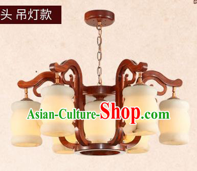 Traditional Chinese Wood Carving Ceiling Lanterns Ancient Handmade Hanging Marble Lantern Ancient Lamp