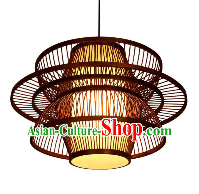 Traditional Asian Chinese Straw Plaited Lanterns Handmade Hanging Ceiling Lantern Ancient Lamp