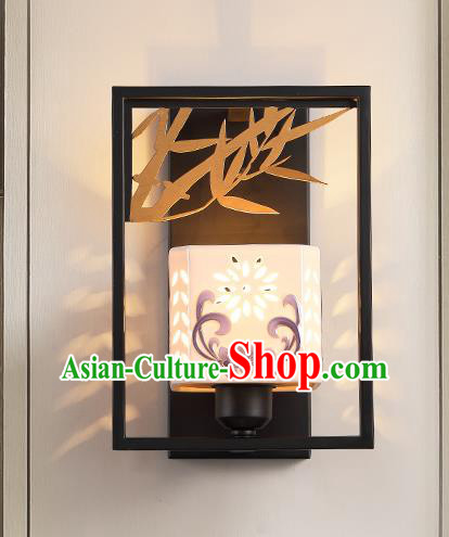 Traditional China Ancient Bamboo Chrysanthemum Wall Lanterns Handmade Iron Lantern Ancient Lamp