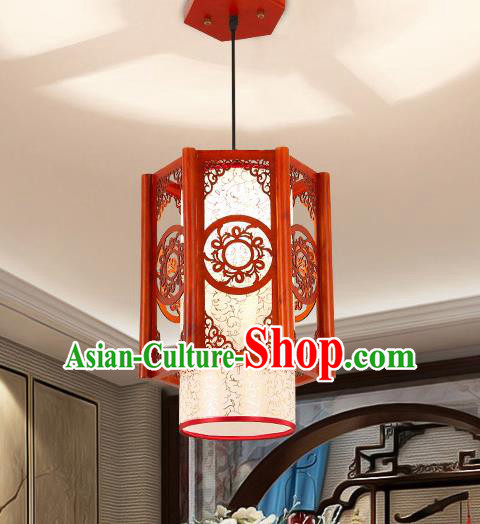 Traditional Asian Wood Carving Lanterns Handmade Hanging Ceiling Lantern Ancient Lamp