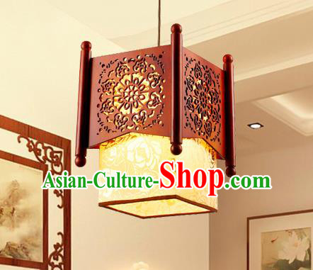 Traditional Chinese Wood Carving Hanging Lanterns Handmade Palace Ceiling Lantern Ancient Lamp