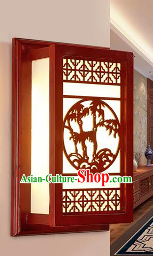 Traditional China Ancient Wall Lanterns Handmade Wood Carving Bamboo Lantern Ancient Lamp