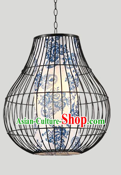 Traditional Chinese Iron Painted Hanging Lanterns Ancient Handmade Lantern Ancient Lamp