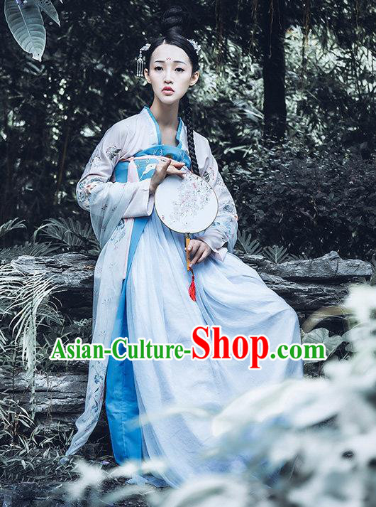 China Ancient Imperial Concubine Costume Tang Dynasty Palace Lady Embroidered Dress for Women