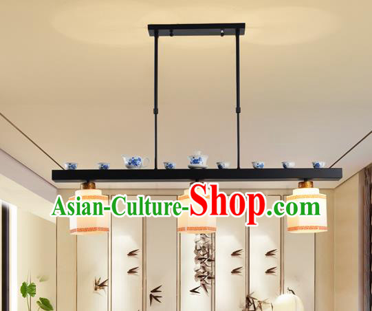 Traditional Chinese Iron Ceiling Lanterns Ancient Handmade Three-Lights Hanging Lantern Ancient Lamp