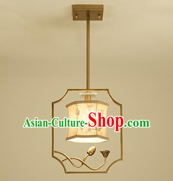 Traditional Handmade Chinese Painting Lotus Hanging Lanterns Ancient Ceiling Lantern Ancient Lamp