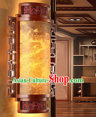 China Handmade Parchment Wall Lantern Painting Wood Lanterns Traditional Lamp