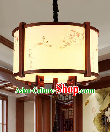 Traditional Chinese Handmade Painted Hanging Lantern Asian Wood Ceiling Lanterns Ancient Lantern