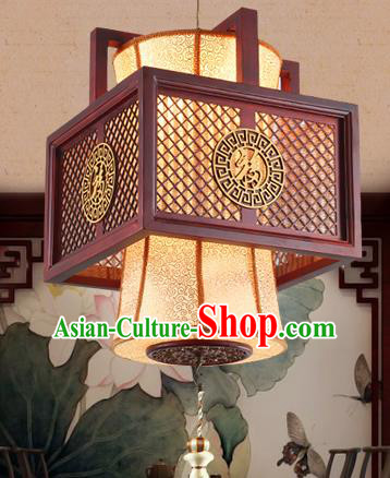 Traditional Chinese Handmade Wood Carving Lantern Asian Ceiling Lanterns Ancient Lantern