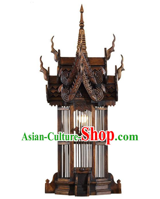 Handmade Traditional Thailand Wood Wall Lantern Asian Lanterns Religion Lantern