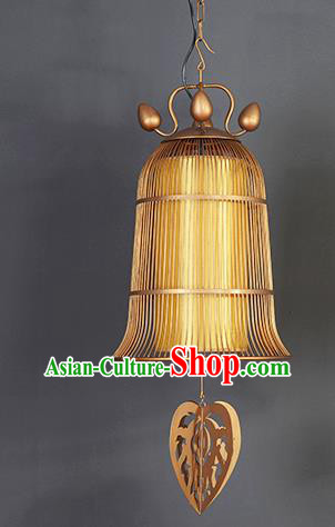 Traditional Thailand Handmade Yellow Hanging Lantern Southeast Asian Lanterns Religion Lantern