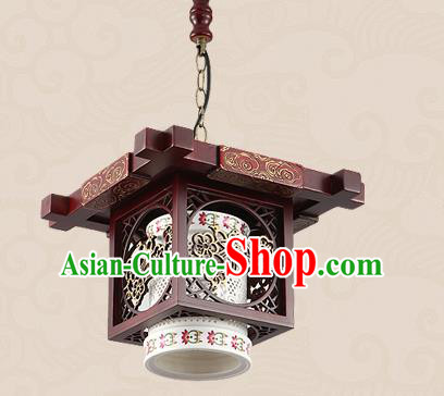 Traditional Chinese Handmade Lantern Asian Wood Carving Ceiling Lanterns Ancient Lantern