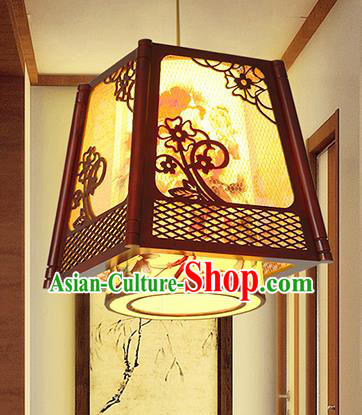 Traditional Chinese Handmade Wood Carving Hanging Lantern Asian Ceiling Lanterns Ancient Lantern