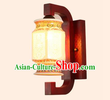 China Handmade Ceramics Lantern Ancient Wood Wall Lanterns Traditional Lamp