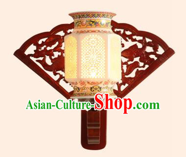 China Handmade Ceramics Wall Lantern Ancient Wood Lanterns Traditional Lamp