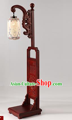 China Handmade Pierced Ceramics Floor Lantern Ancient Wood Lanterns Traditional Lamp