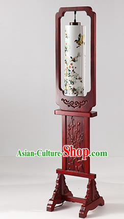 China Handmade Painting Butterfly Ceramics Floor Lantern Ancient Wood Lanterns Traditional Lamp