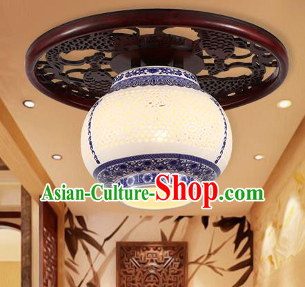 Traditional Chinese Handmade Ceramics Lantern Asian Wood Ceiling Lanterns Ancient Lantern