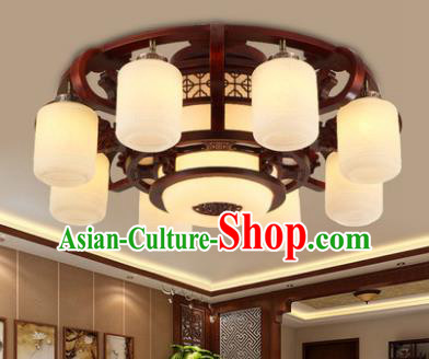 Traditional Chinese Handmade Eight-Lights Lantern Wood Lantern Ancient Palace Ceiling Lanterns