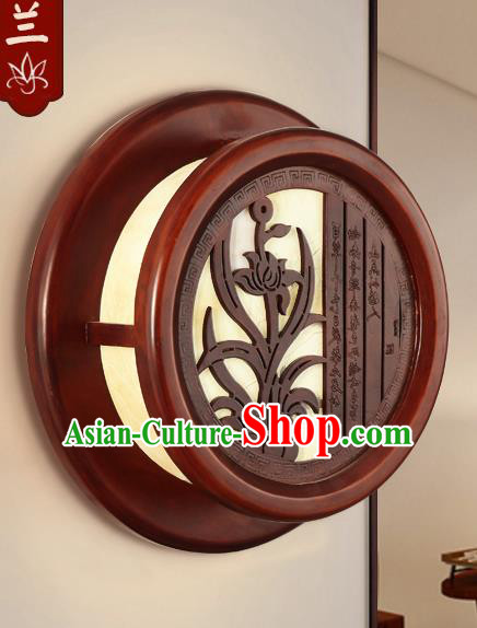 China Handmade Palace Lanterns Orchid Wall Lantern Ancient Wood Lanterns Traditional Lamp