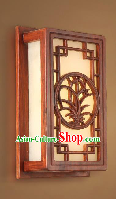 China Handmade Marble Lanterns Palace Wall Lantern Ancient Wood Carving Orchid Lanterns Traditional Lamp