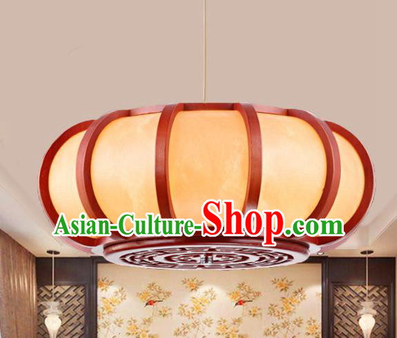 Traditional Chinese Handmade Palace Pumpkin Lantern Hanging Wood Lanterns Ancient Lamp