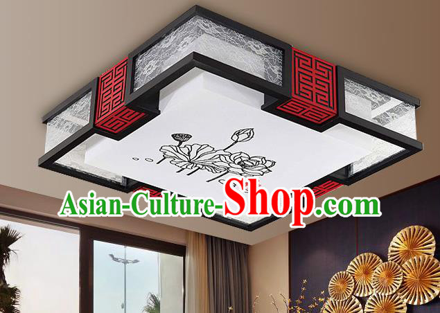 Traditional Chinese Palace Lantern Handmade Painting Lotus Ceiling Lanterns Ancient Lamp