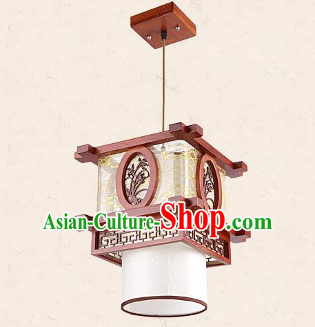 Traditional Chinese Wood Palace Lantern Handmade Carving Orchid Ceiling Lanterns Ancient Lamp