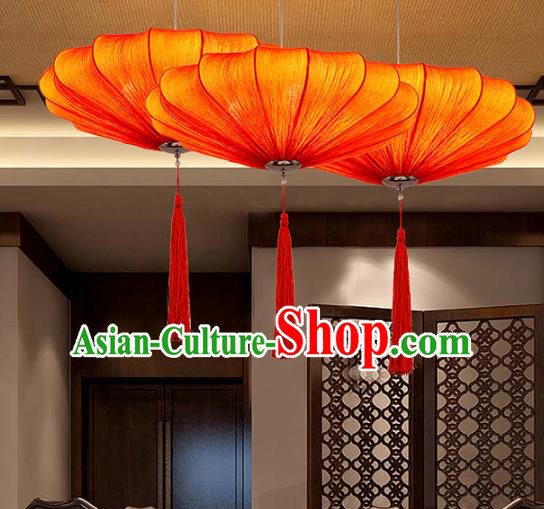 Traditional Chinese Red Palace Lantern Handmade Hanging Lanterns Ancient Fabrics Lamp