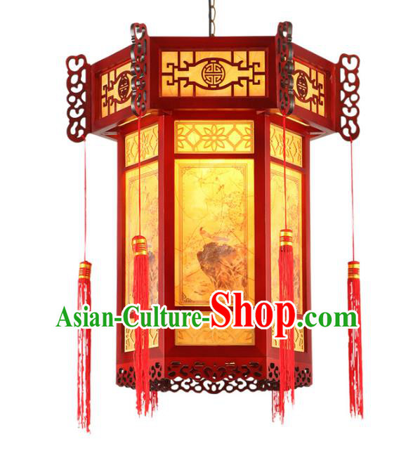 Traditional Chinese Palace Lantern Handmade New Year Wood Ceiling Lanterns Ancient Lamp