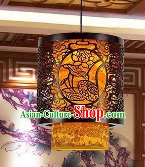Traditional Chinese Carving Lotus Palace Lantern Handmade Ceiling Lanterns Ancient Lamp