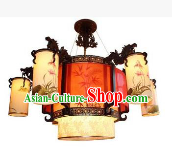 Traditional Chinese Painting Orchid Palace Lantern Handmade Ceiling Lanterns Ancient Lamp